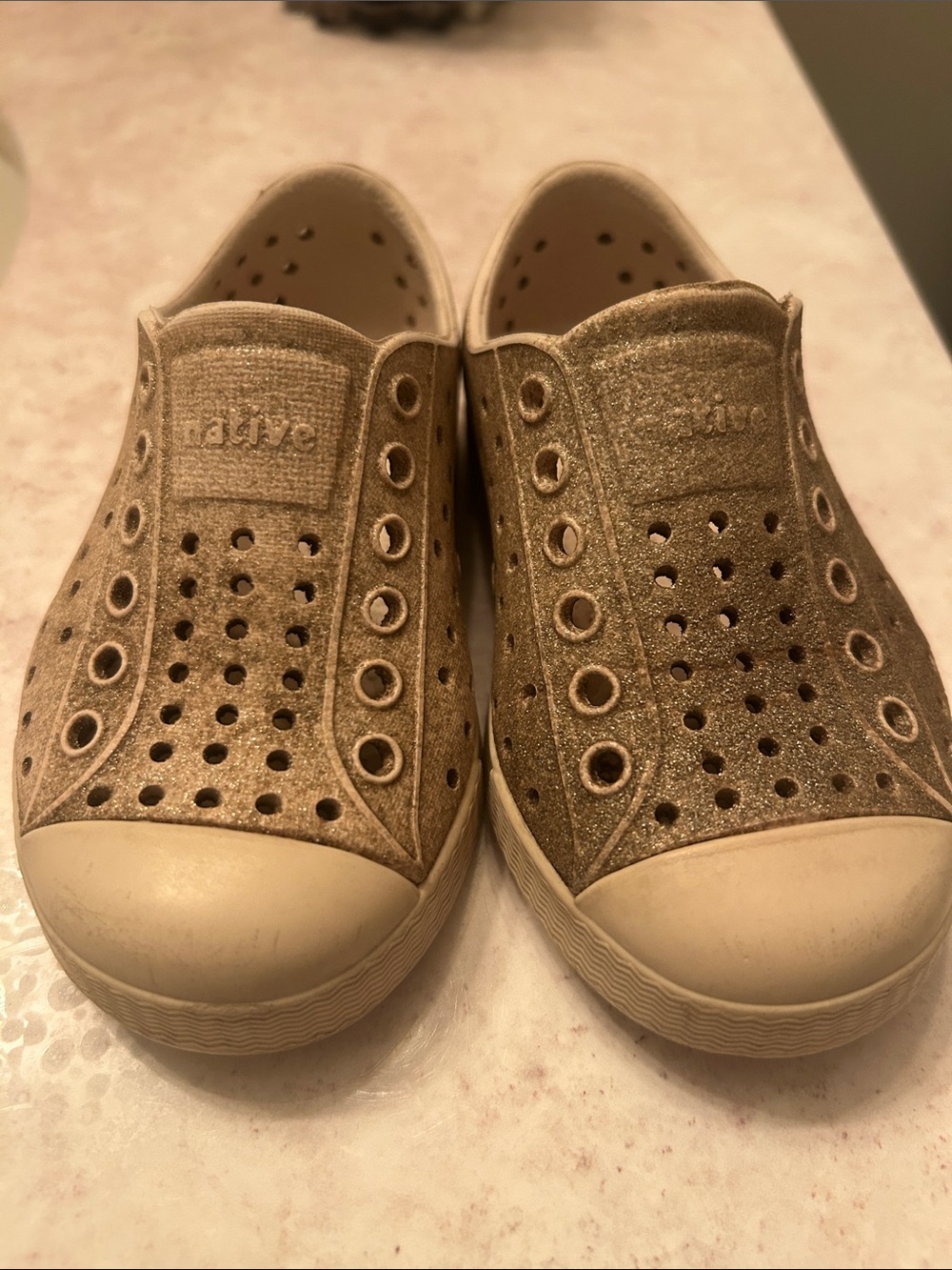 Native Kids Slip-On Sneakers in Metallic Gold